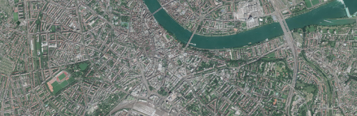 2019, Basel, Satellitenbild; Quelle: DigitalGlobe Inc./swisstopo