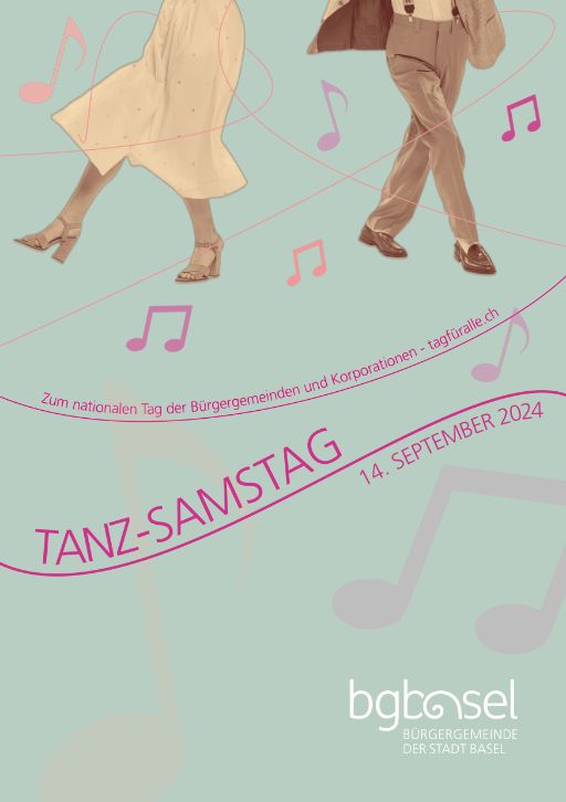 Flyer Vorderseite zum Tanz Samstag am 14.09.2024 im Stadthaus Basel